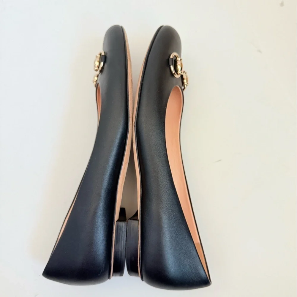 Gucci Horsebit Miro Soft Ballet Flats Black Leather Slip On Ballerina EU 37.5